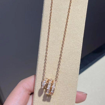 [Windsor Jewelry]SERPENTI PINK GOLD NECKLACE DOUBLE RING DIAMOND