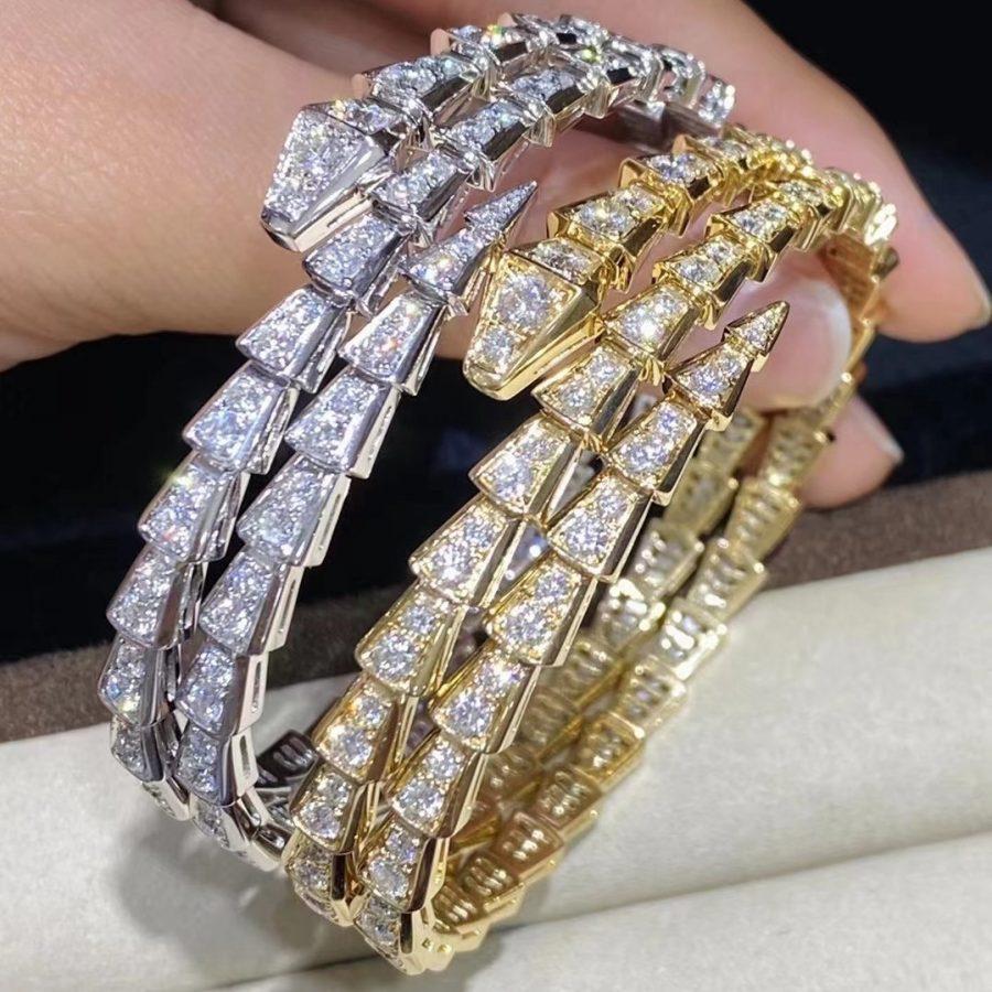[Windsor Jewelry]SERPENTI BRACELET GOLD DIAMOND DOUBLE ROW