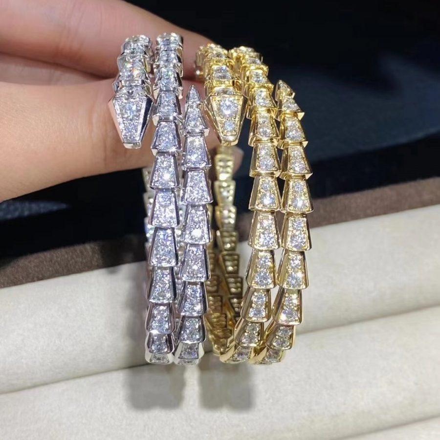 [Windsor Jewelry]SERPENTI BRACELET GOLD DIAMOND DOUBLE ROW
