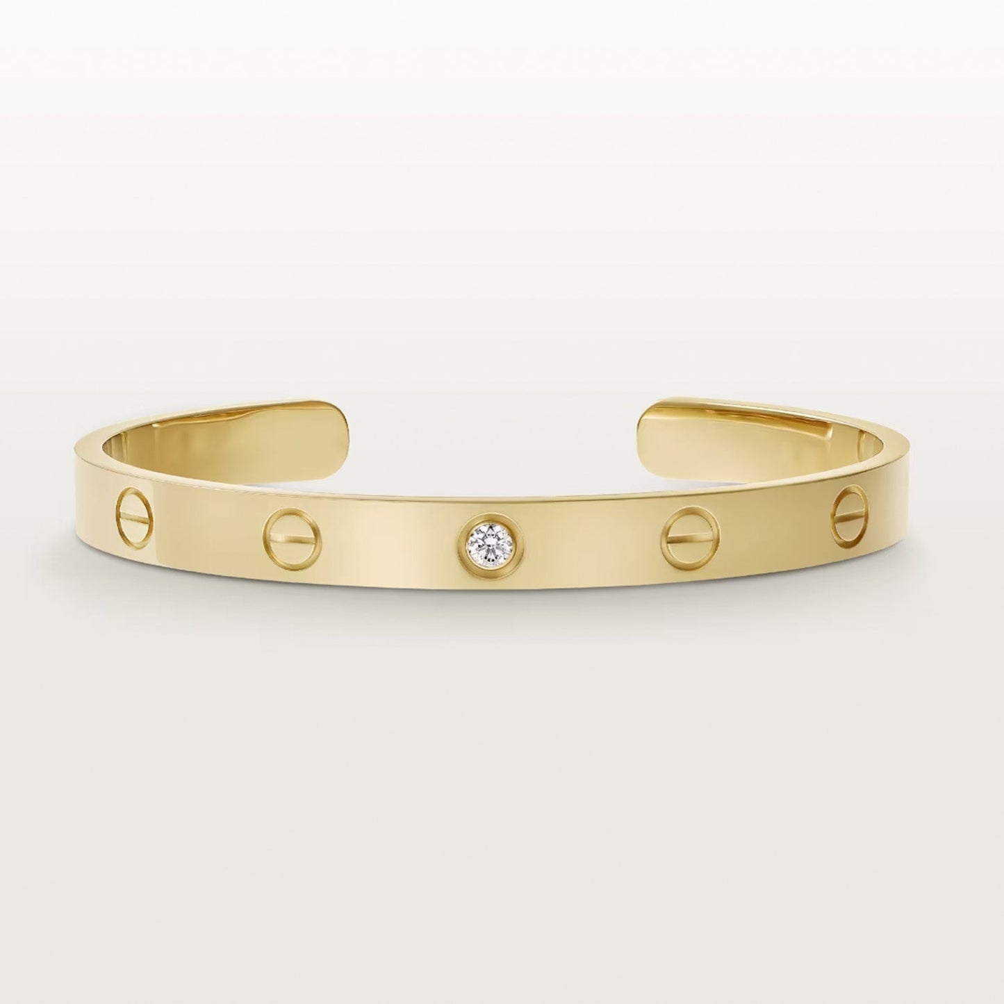 [Windsor Jewelry]LOVE BRACELET 6.1MM 1 DIAMOND OPEN CUFF
