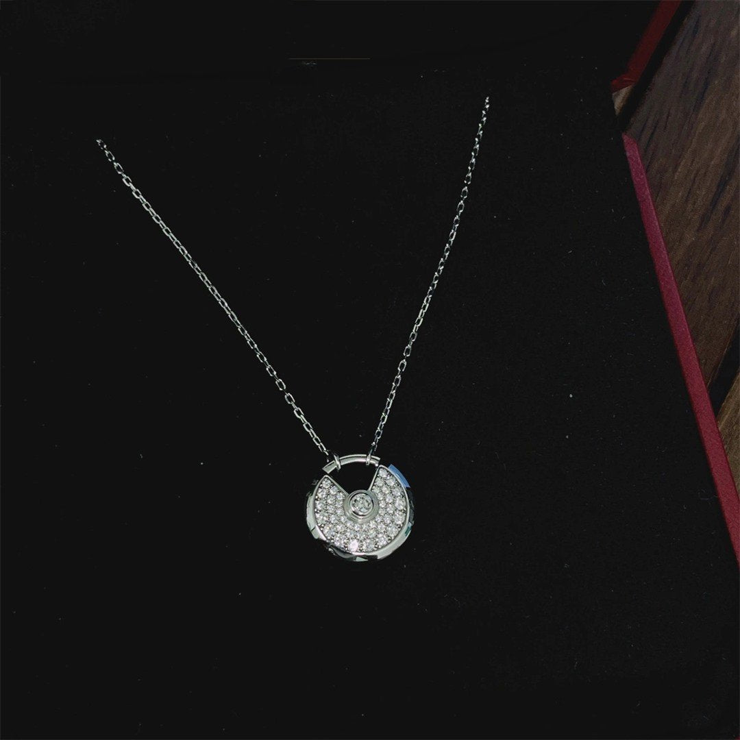 [Windsor Jewelry]AMULETTE SILVER FULL DIAMOND NECKLACE