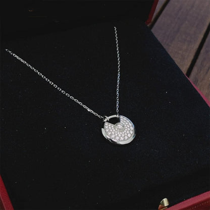 [Windsor Jewelry]AMULETTE SILVER FULL DIAMOND NECKLACE