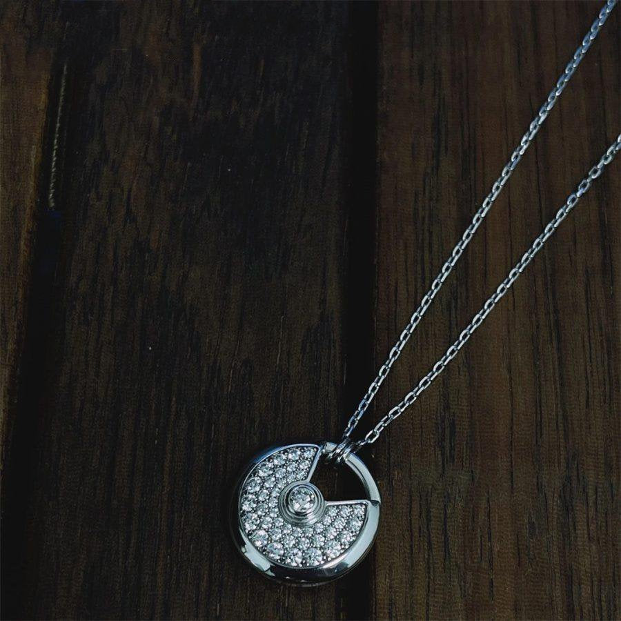[Windsor Jewelry]AMULETTE SILVER FULL DIAMOND NECKLACE