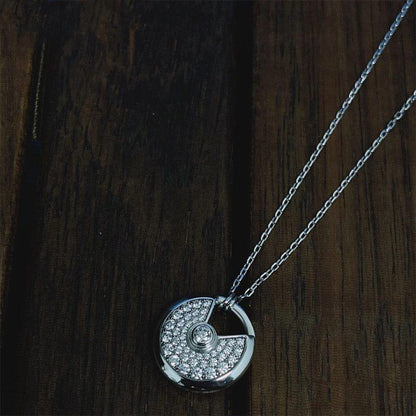 [Windsor Jewelry]AMULETTE SILVER FULL DIAMOND NECKLACE
