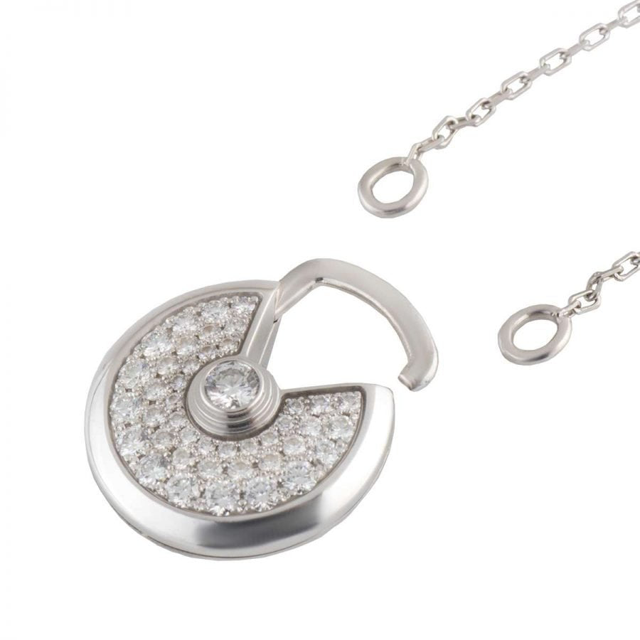 [Windsor Jewelry]AMULETTE SILVER FULL DIAMOND NECKLACE
