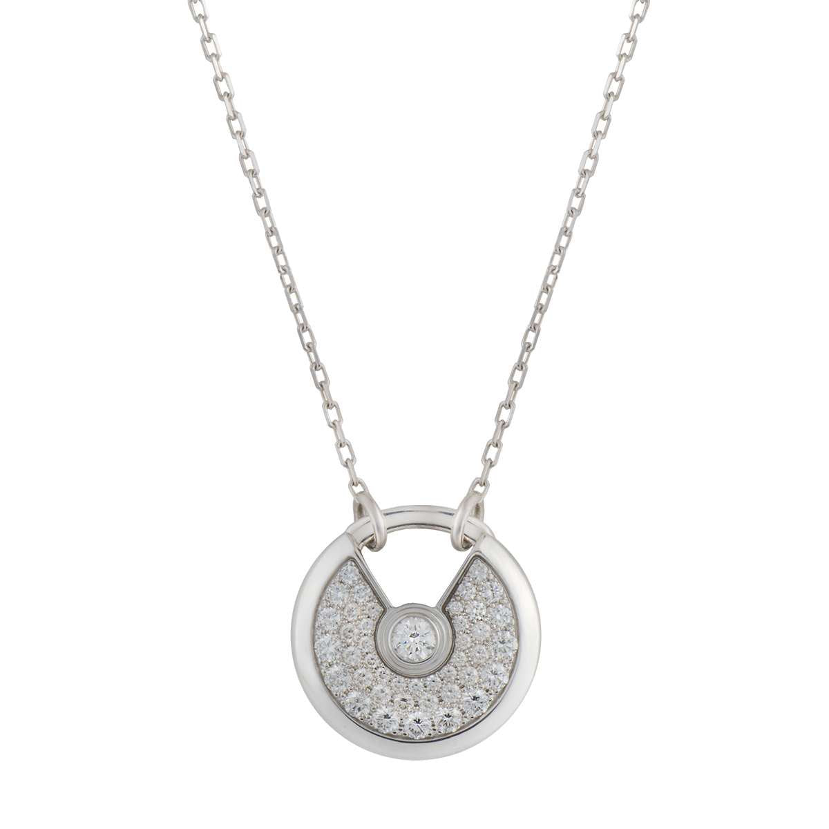 [Windsor Jewelry]AMULETTE SILVER FULL DIAMOND NECKLACE