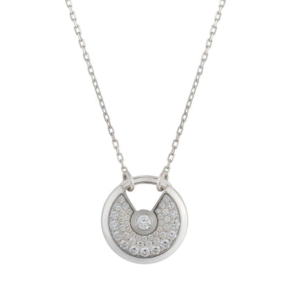 [Windsor Jewelry]AMULETTE SILVER FULL DIAMOND NECKLACE