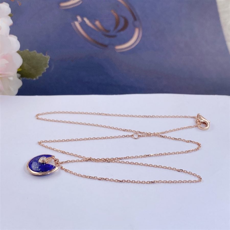 [Windsor Jewelry]AMULETTE ROSE GOLD AGATE NECKLACE