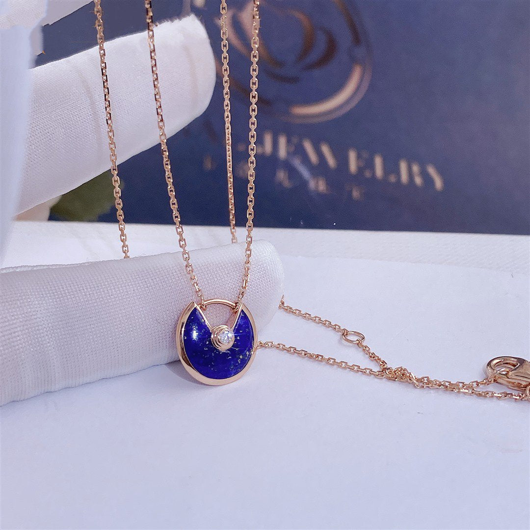 [Windsor Jewelry]AMULETTE ROSE GOLD AGATE NECKLACE