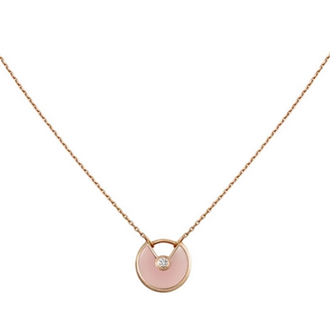 [Windsor Jewelry]AMULETTE ROSE GOLD PINK MOP NECKLACE