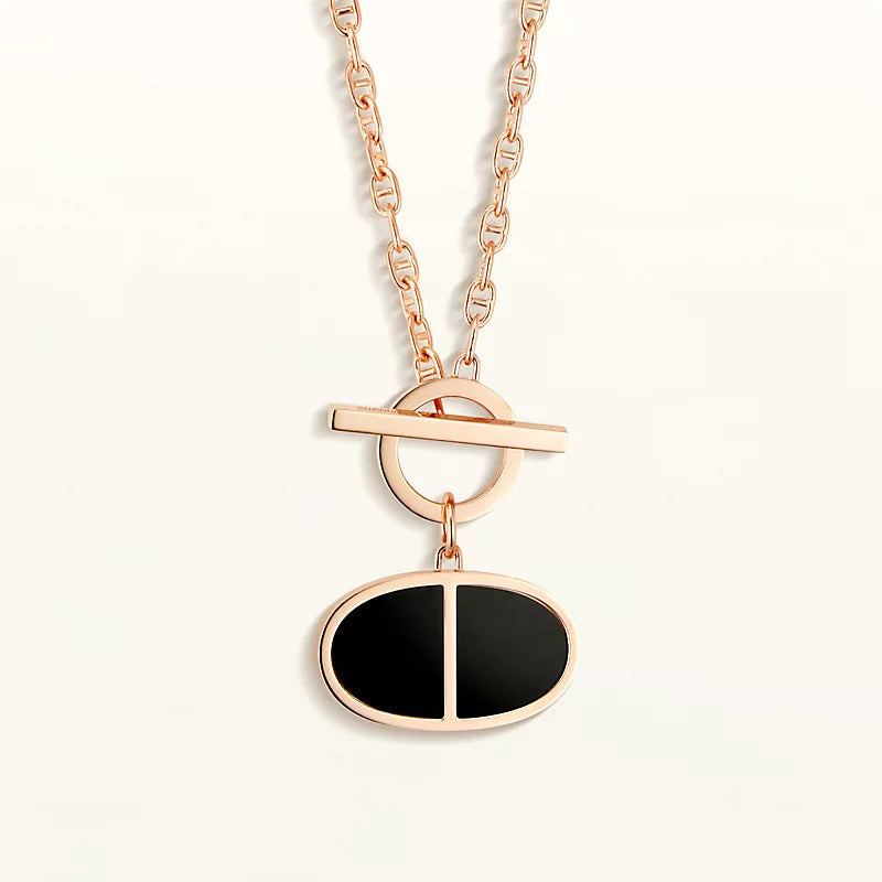 [Windsor Jewelry]CHAINE VERSO BLACK CERAMIC NECKLACE