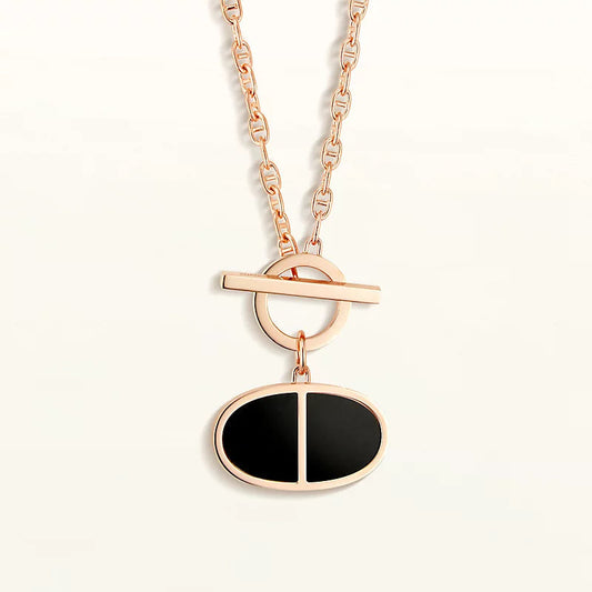 [Windsor Jewelry]CHAINE VERSO BLACK CERAMIC NECKLACE