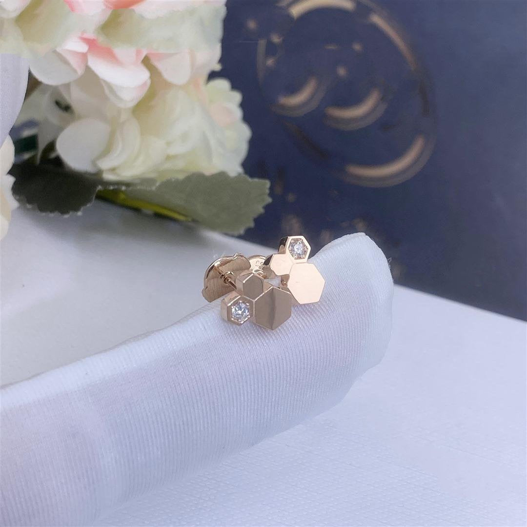 [Windsor Jewelry]BEE LOVE PINK GOLD DIAMOND EARRINGS