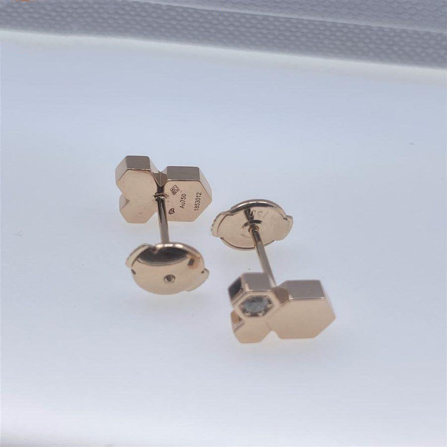 [Windsor Jewelry]BEE LOVE PINK GOLD DIAMOND EARRINGS