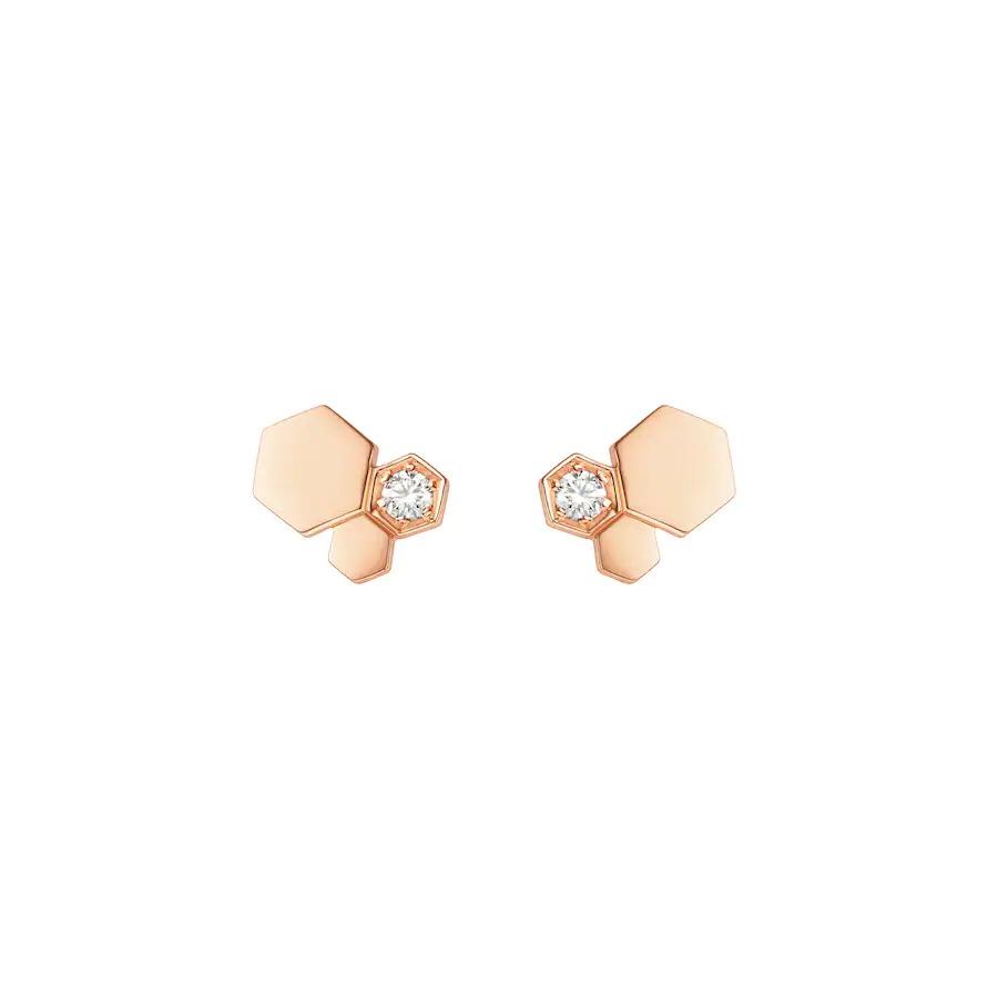 [Windsor Jewelry]BEE LOVE PINK GOLD DIAMOND EARRINGS