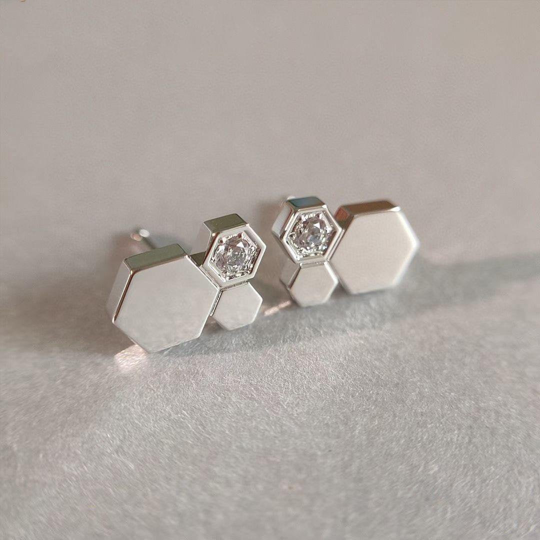 [Windsor Jewelry]BEE LOVE SILVER DIAMOND EARRINGS