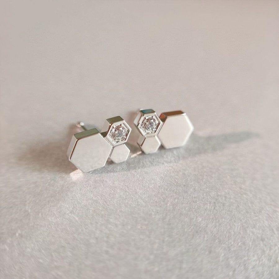 [Windsor Jewelry]BEE LOVE SILVER DIAMOND EARRINGS
