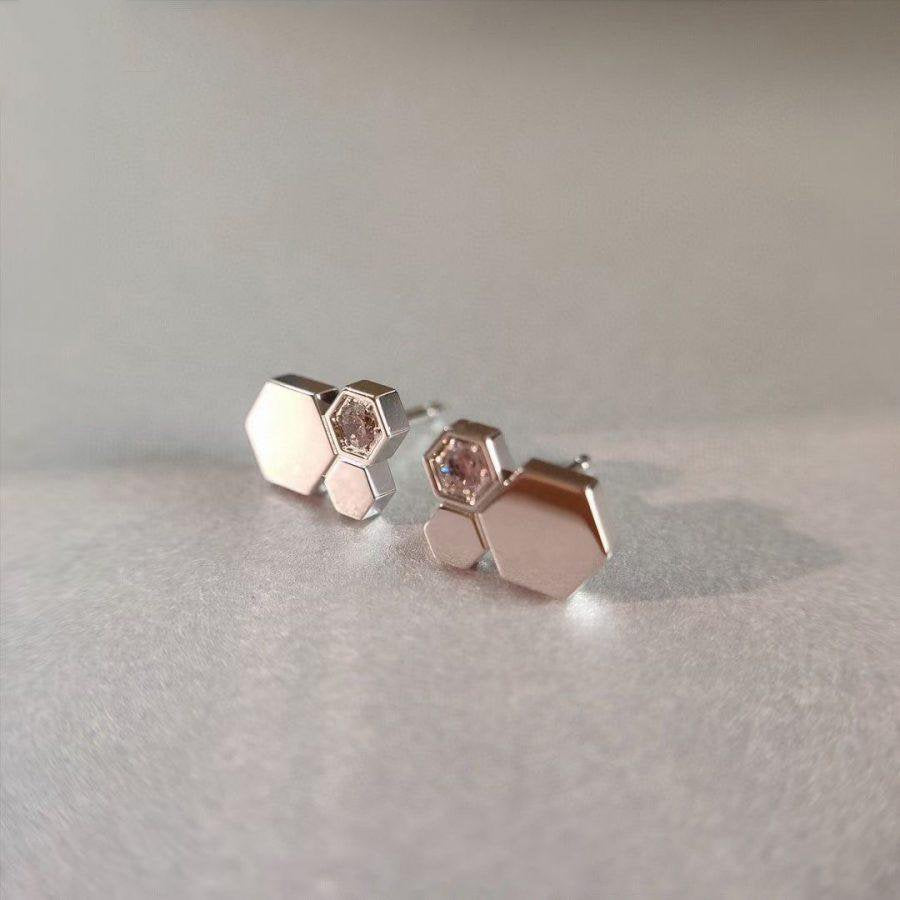 [Windsor Jewelry]BEE LOVE SILVER DIAMOND EARRINGS