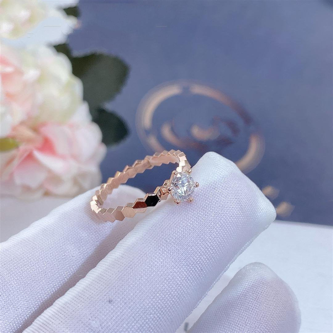 [Windsor Jewelry]BEE LOVE RING PINK GOLD 1 DIAMOND