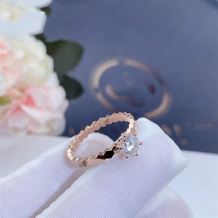[Windsor Jewelry]BEE LOVE RING PINK GOLD 1 DIAMOND