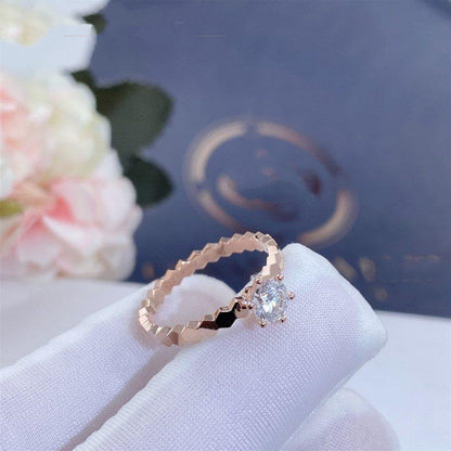 [Windsor Jewelry]BEE LOVE RING PINK GOLD 1 DIAMOND