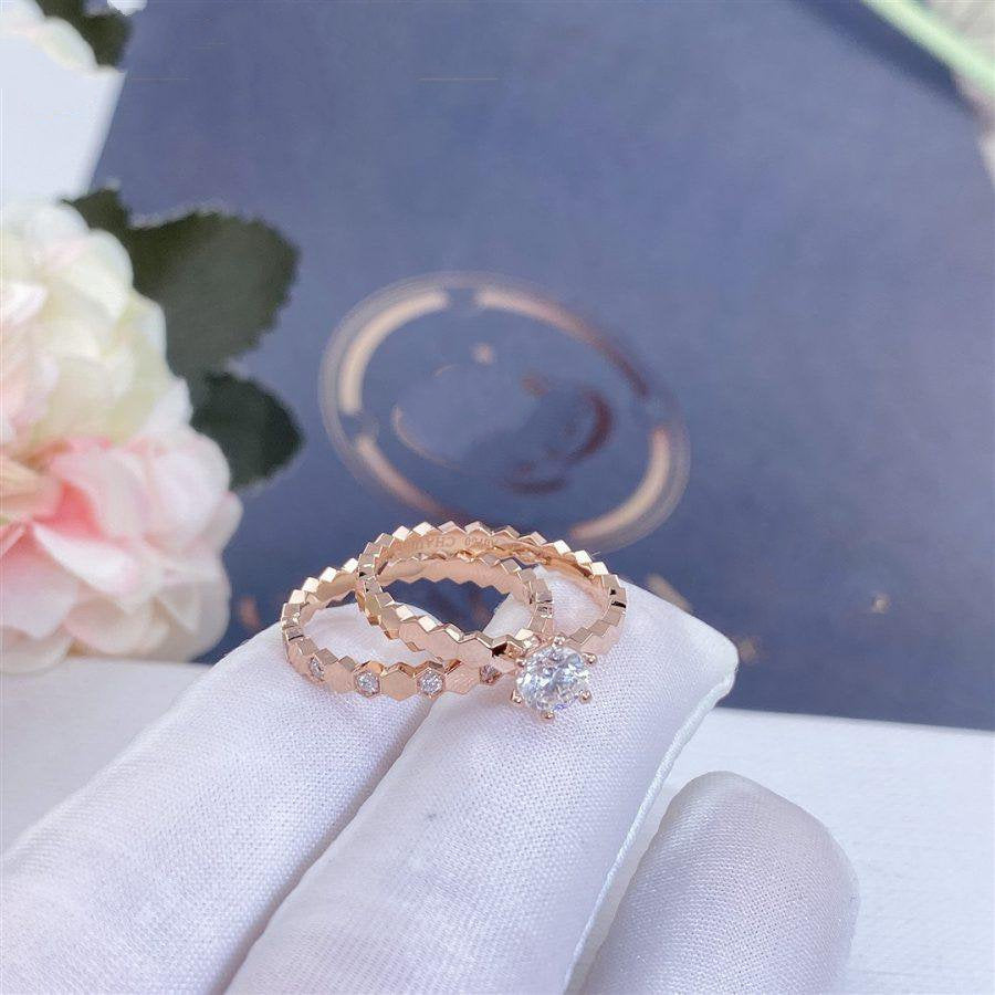 [Windsor Jewelry]BEE LOVE RING PINK GOLD 1 DIAMOND