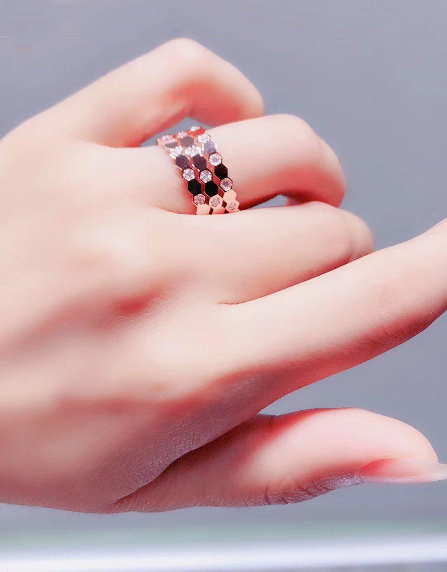 [Windsor Jewelry]BEE LOVE RING PINK GOLD DIAMOND
