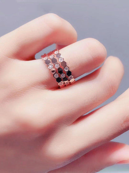 [Windsor Jewelry]BEE LOVE RING PINK GOLD DIAMOND