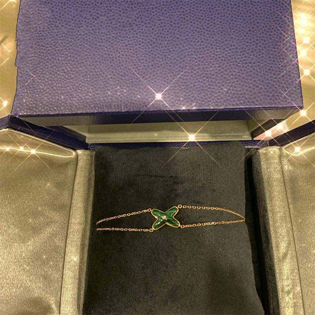 [Windsor Jewelry]JEUX BRACELET MALACHITE PINK GOLD 1 DIAMOND