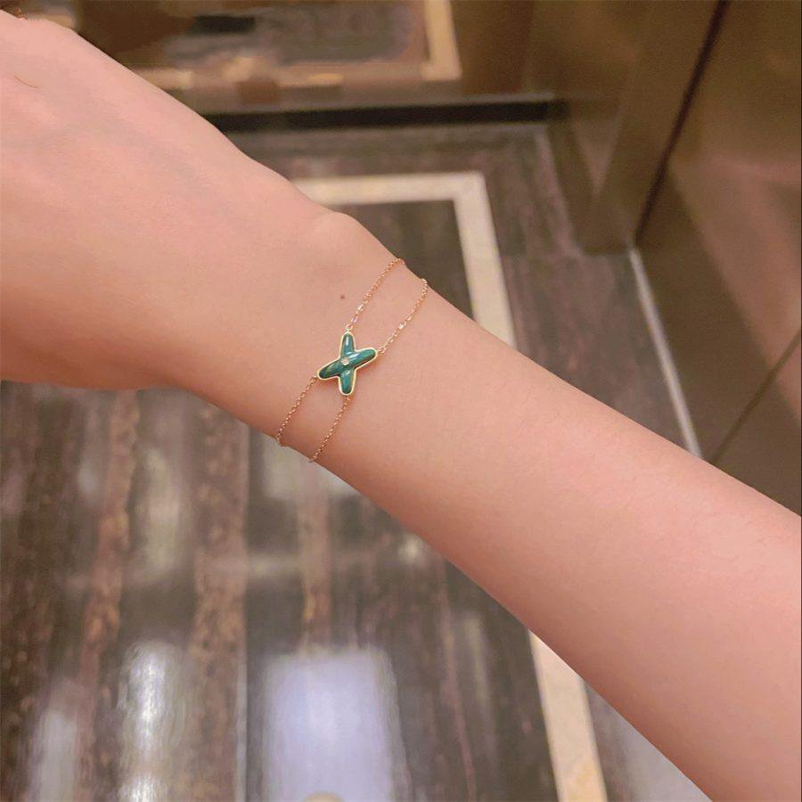 [Windsor Jewelry]JEUX BRACELET MALACHITE PINK GOLD 1 DIAMOND