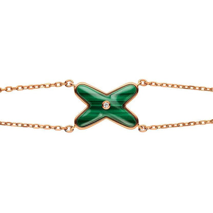 [Windsor Jewelry]JEUX BRACELET MALACHITE PINK GOLD 1 DIAMOND