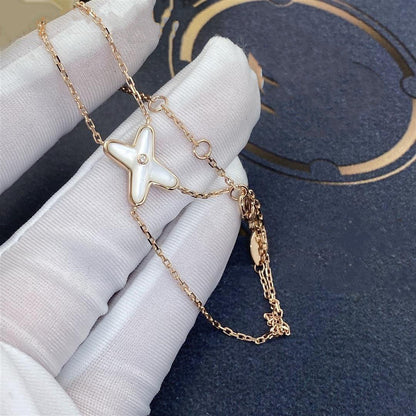 [Windsor Jewelry]JEUX BRACELET WHITE MOP PINK GOLD 1 DIAMOND
