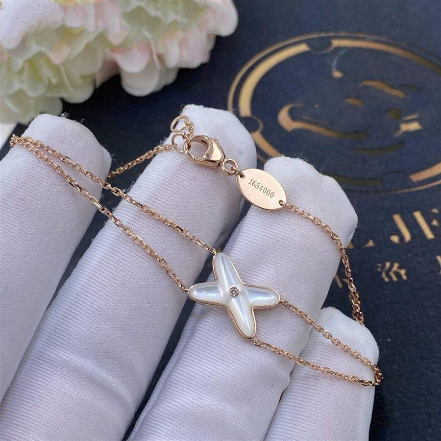 [Windsor Jewelry]JEUX BRACELET WHITE MOP PINK GOLD 1 DIAMOND