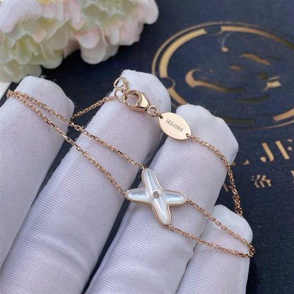 [Windsor Jewelry]JEUX BRACELET WHITE MOP PINK GOLD 1 DIAMOND