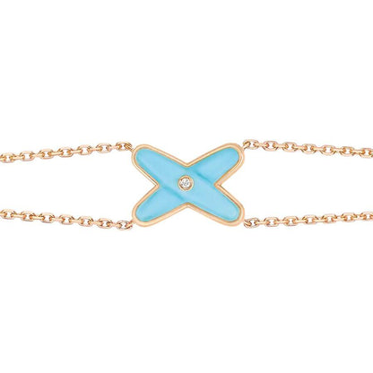 [Windsor Jewelry]JEUX BRACELET TURQUOISE PINK GOLD 1 DIAMOND