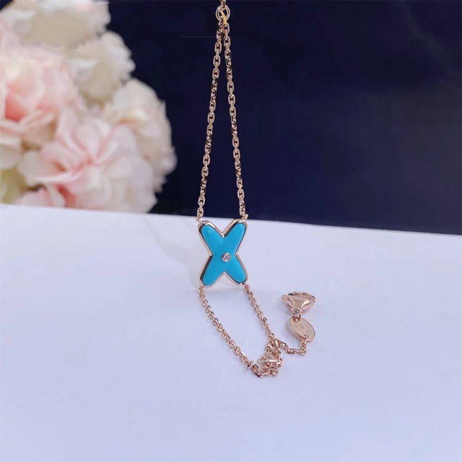 [Windsor Jewelry]JEUX BRACELET TURQUOISE PINK GOLD 1 DIAMOND