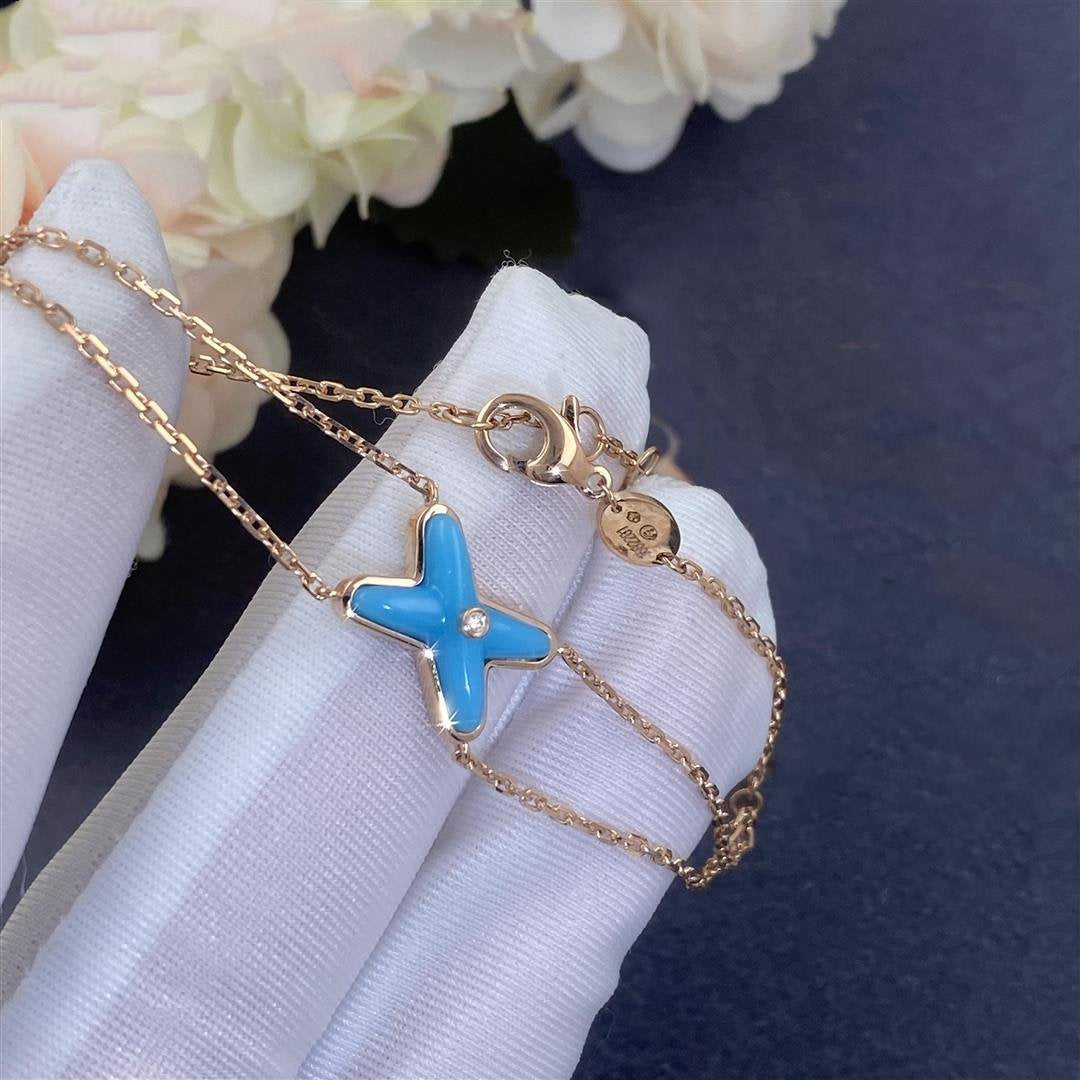 [Windsor Jewelry]JEUX BRACELET TURQUOISE PINK GOLD 1 DIAMOND