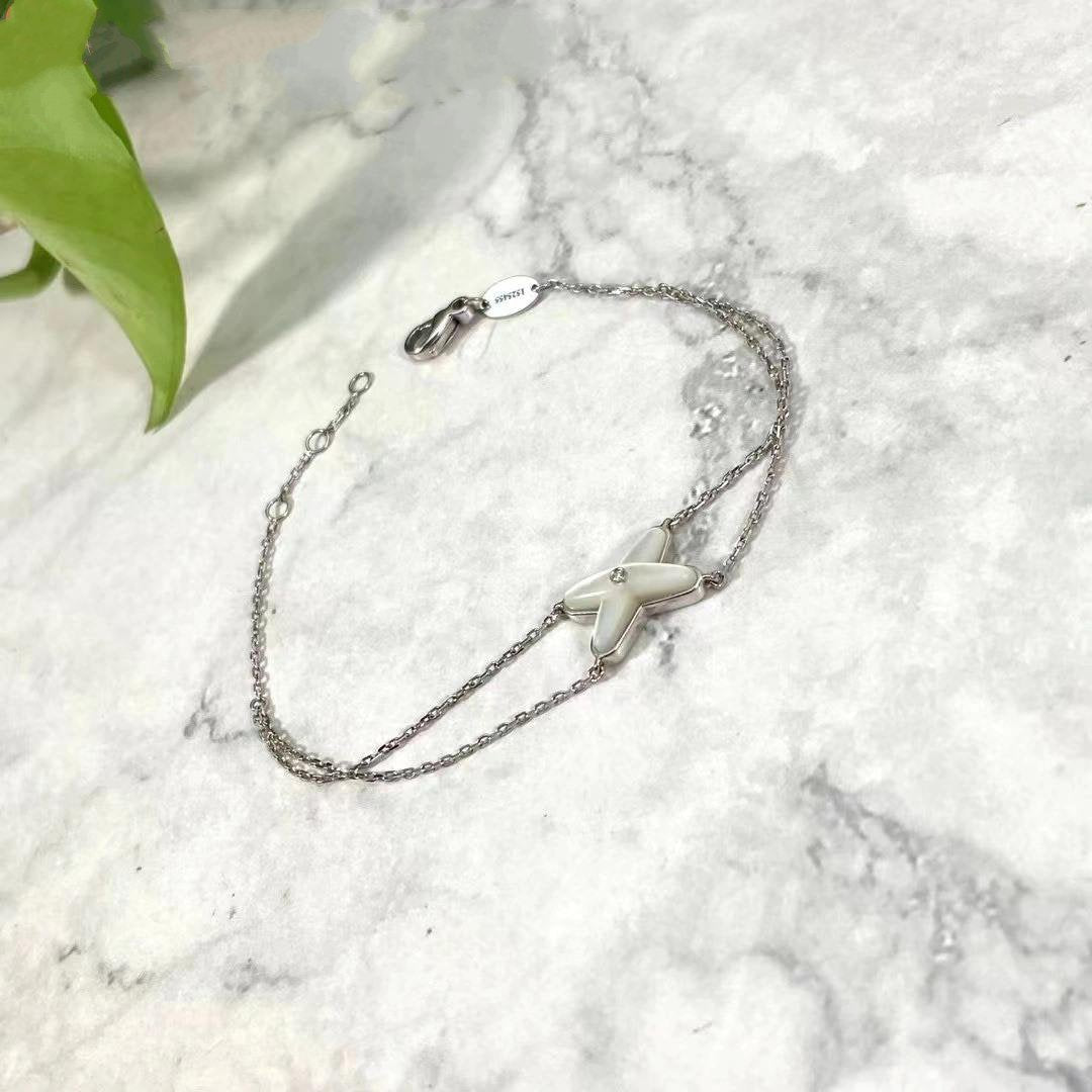 [Windsor Jewelry]JEUX BRACELET WHITE MOP SILVER 1 DIAMOND