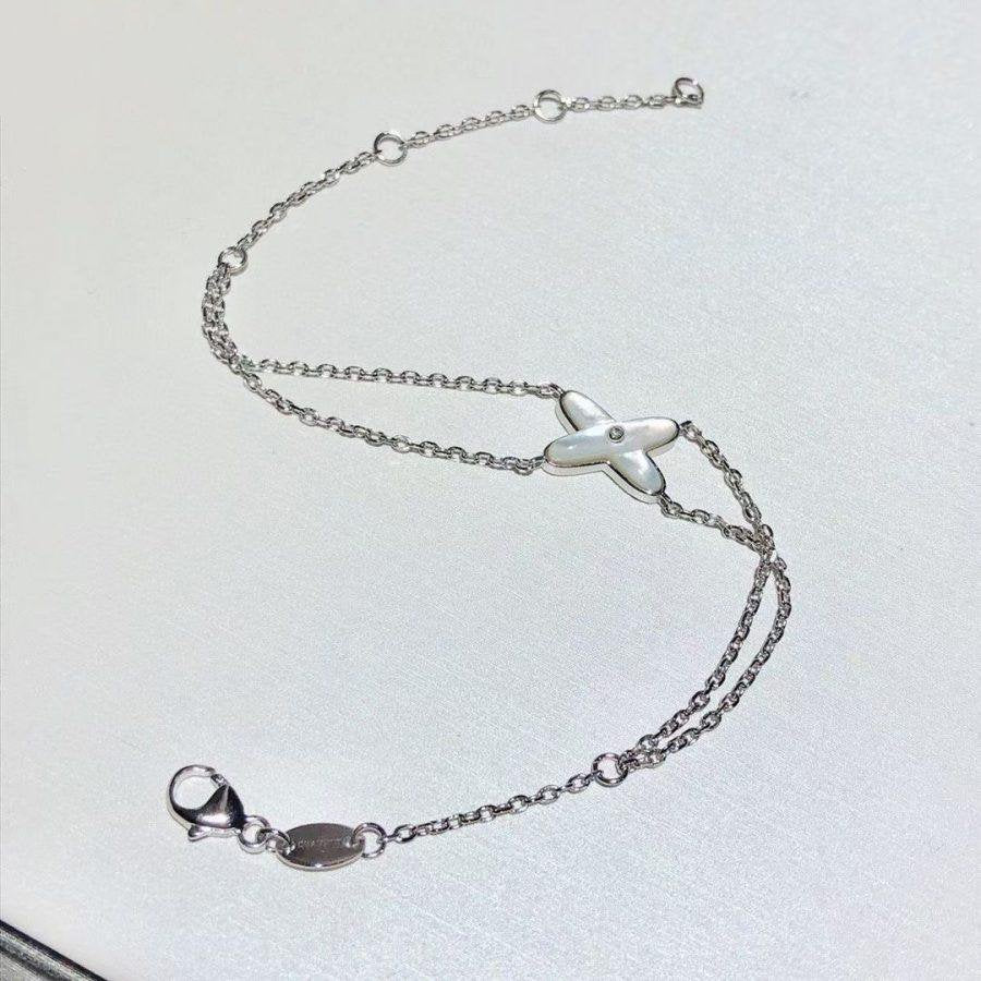 [Windsor Jewelry]JEUX BRACELET WHITE MOP SILVER 1 DIAMOND
