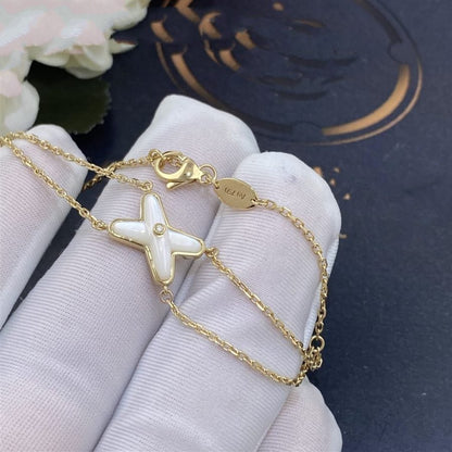 [Windsor Jewelry]JEUX BRACELET WHITE MOP GOLD 1 DIAMOND