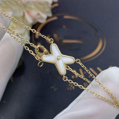 [Windsor Jewelry]JEUX BRACELET WHITE MOP GOLD 1 DIAMOND