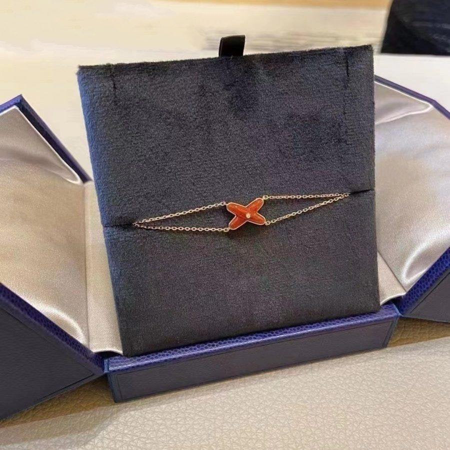 [Windsor Jewelry]JEUX BRACELET CARNELIAN PINK GOLD 1 DIAMOND