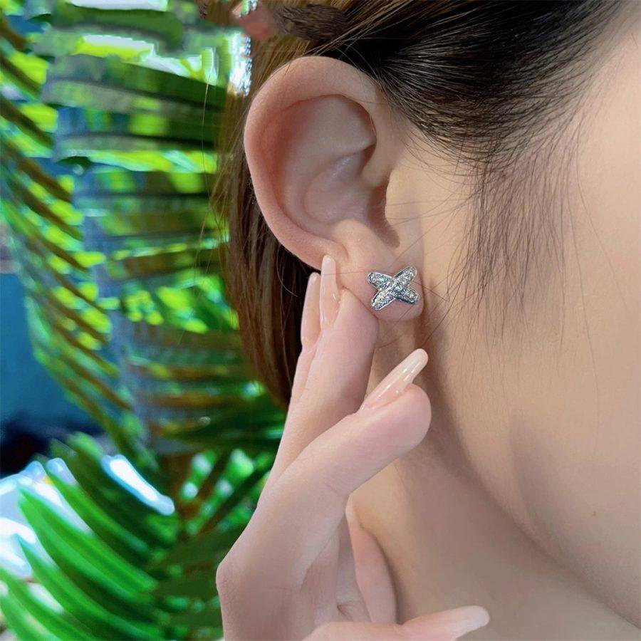 [Windsor Jewelry]JEUX DE SILVER DIAMOND EARRINGS