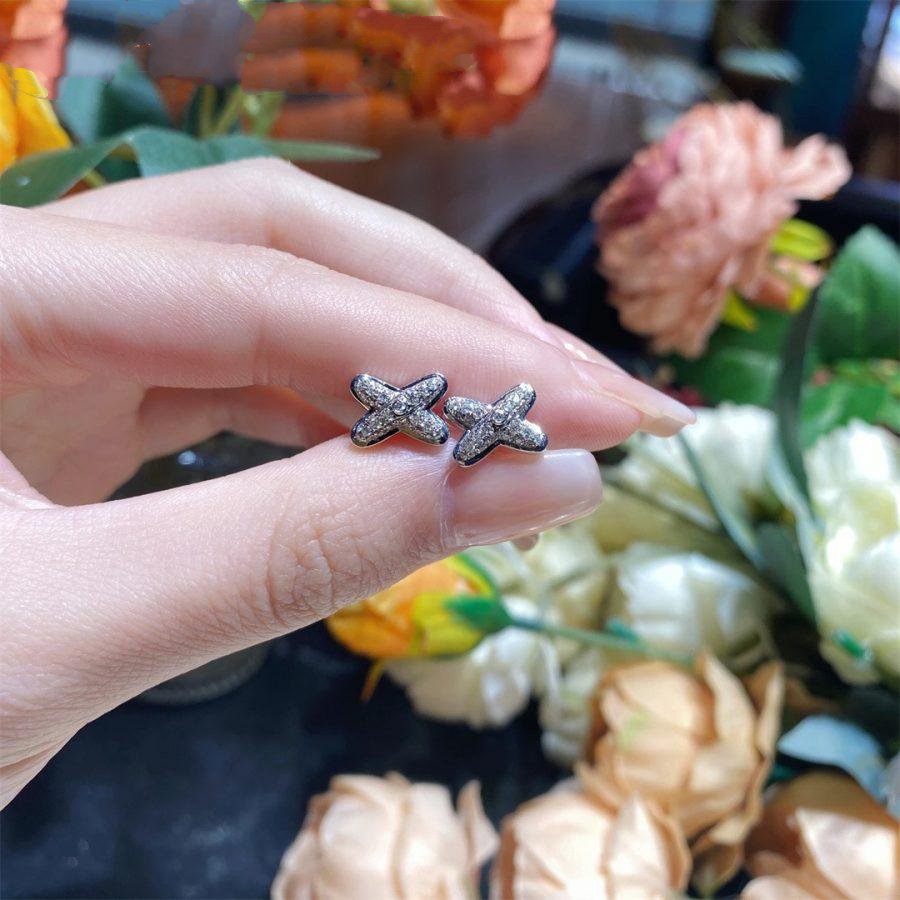 [Windsor Jewelry]JEUX DE SILVER DIAMOND EARRINGS