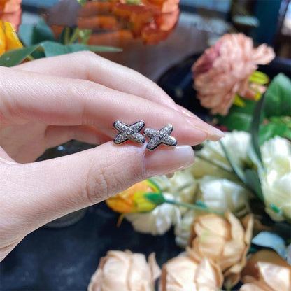 [Windsor Jewelry]JEUX DE SILVER DIAMOND EARRINGS
