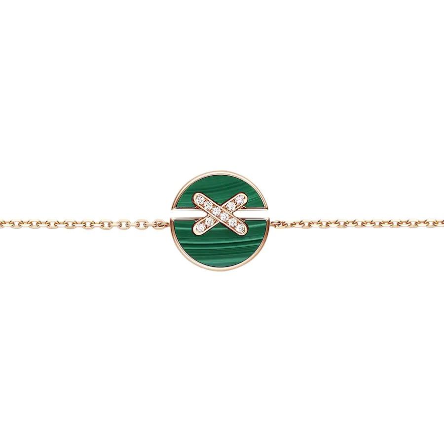 [Windsor Jewelry]JEUX DE BRACELET MALACHITE PINK GOLD DIAMONDS