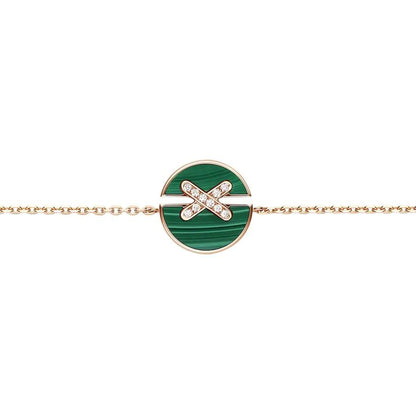[Windsor Jewelry]JEUX DE BRACELET MALACHITE PINK GOLD DIAMONDS