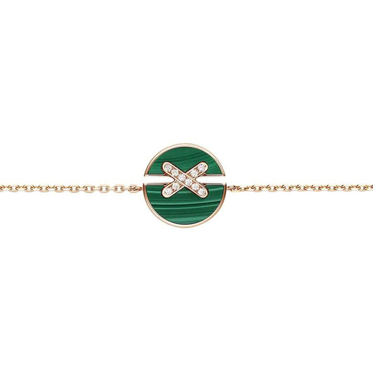 [Windsor Jewelry]JEUX DE BRACELET MALACHITE PINK GOLD DIAMONDS