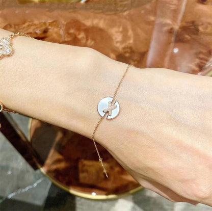 [Windsor Jewelry]JEUX DE BRACELET MOP PINK GOLD DIAMONDS