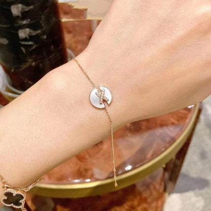 [Windsor Jewelry]JEUX DE BRACELET MOP PINK GOLD DIAMONDS